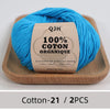100% Organic Cotton Yarn for Knitting and Crocheting (2-Pack)