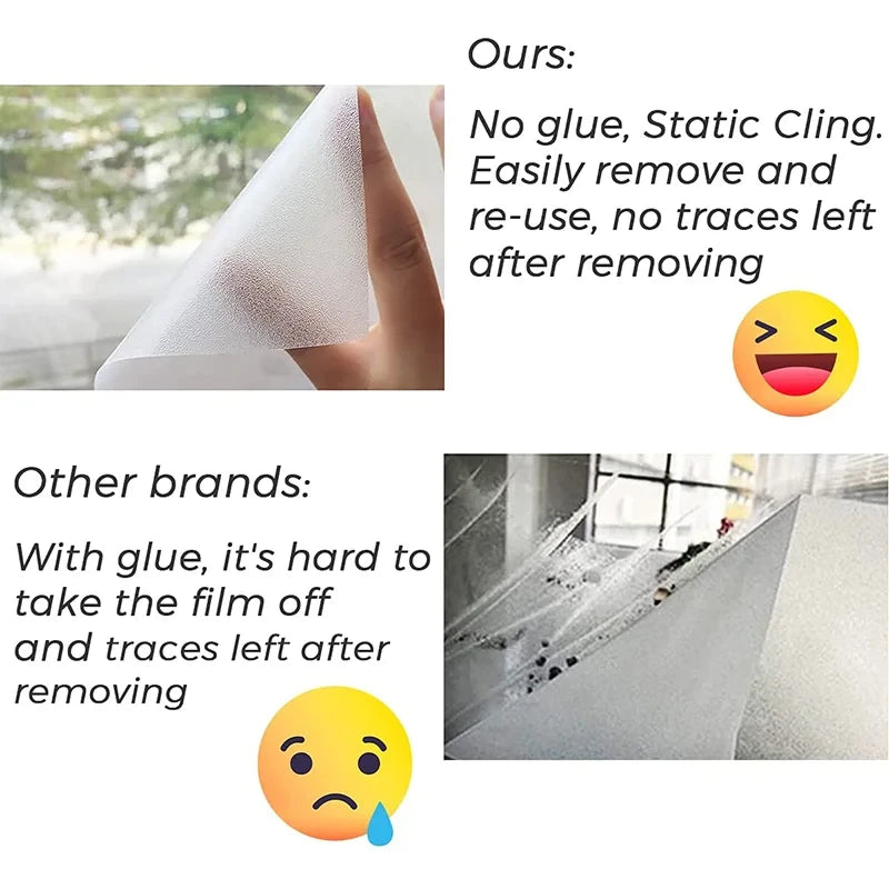 Frosted Static Cling Window Privacy Film