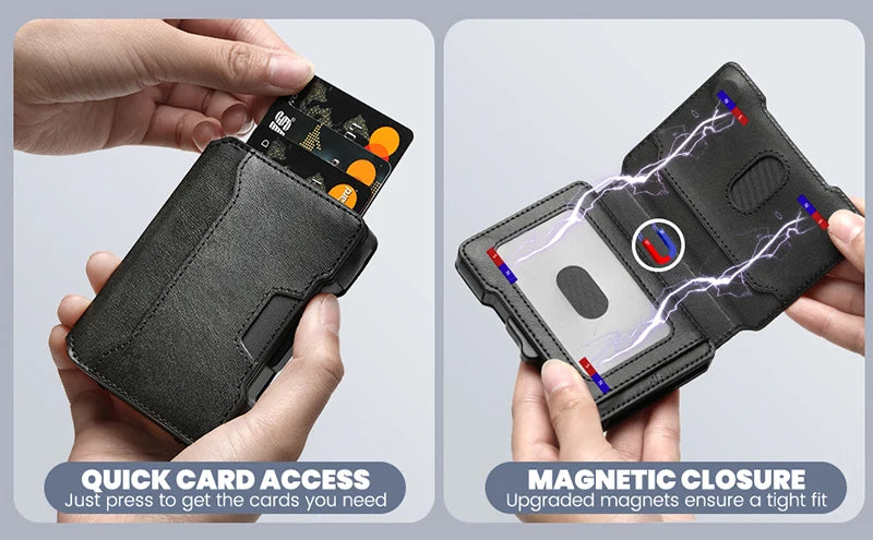 Aluminum Pop-Up Card Case Wallet with RFID Blocking