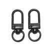 A pair of black alloy lobster clasp hooks for DIY jewelry making