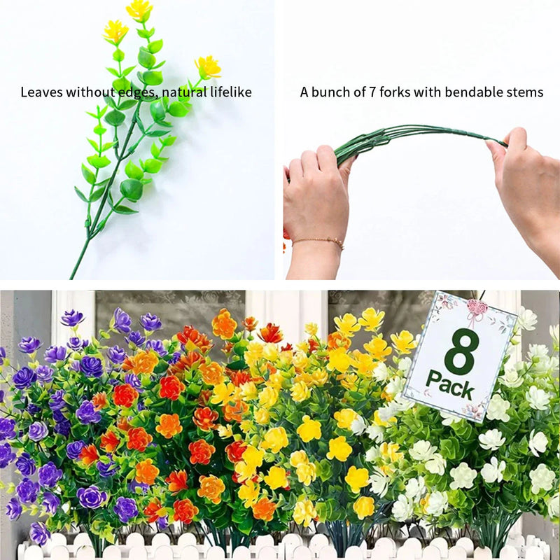 UV-Resistant Artificial Flower Bouquet for Indoor & Outdoor Decor