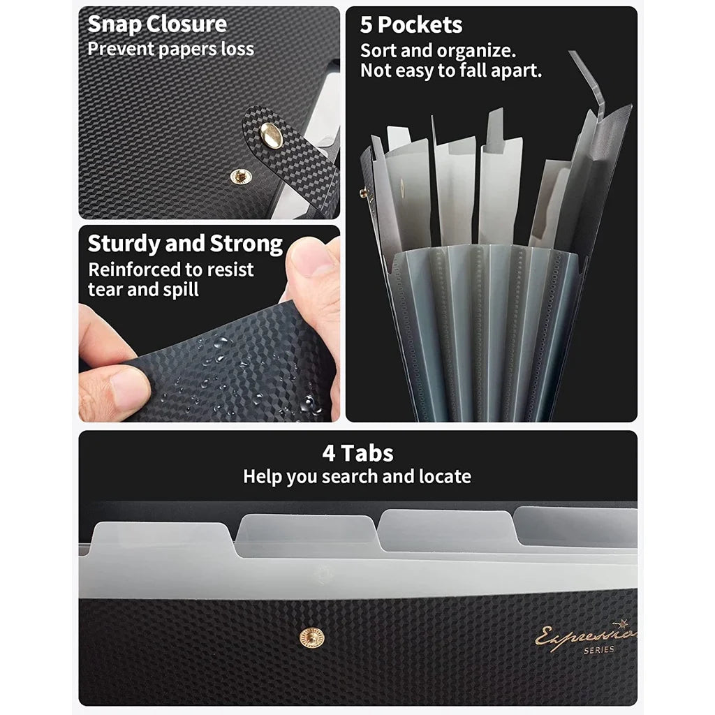 5-Pocket Expanding File Folder with Tabs