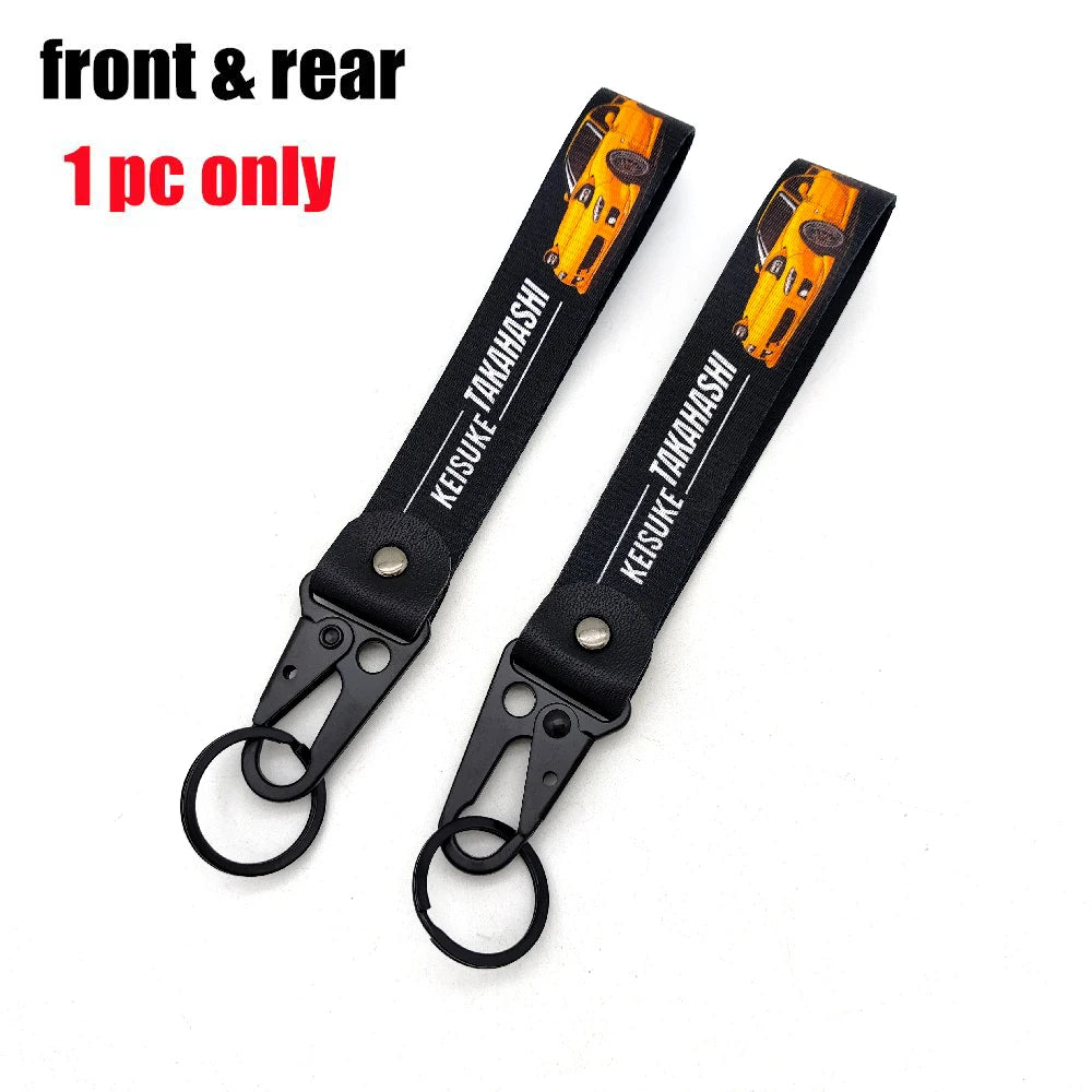 Front and rear JDM-style eagle beak clasp keychains, one piece only.