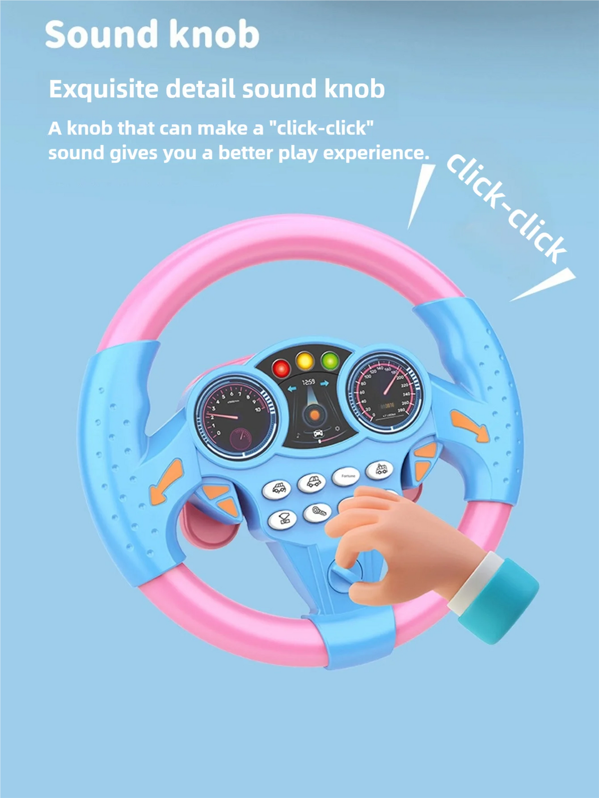 360° Rotating Music Steering Wheel Toy for Kids
