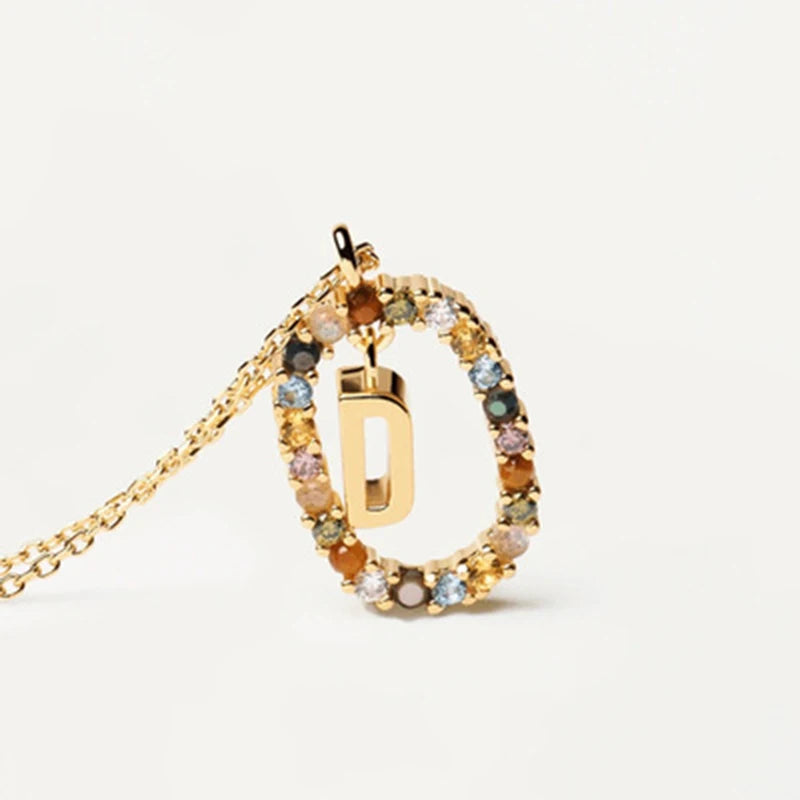 925 Sterling Silver Initial Letter Pendant Necklace