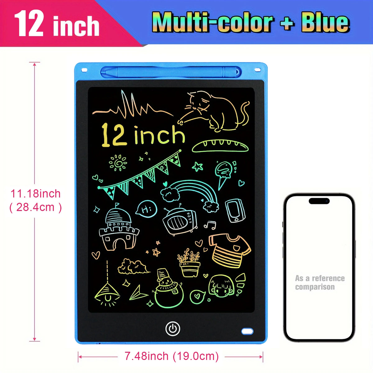 12-Inch LCD Writing Tablet for Kids – Reusable Electronic Drawing Board