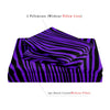 A set of 2 pillowcases and 1 duvet cover in a bold purple and black zebra stripe print.