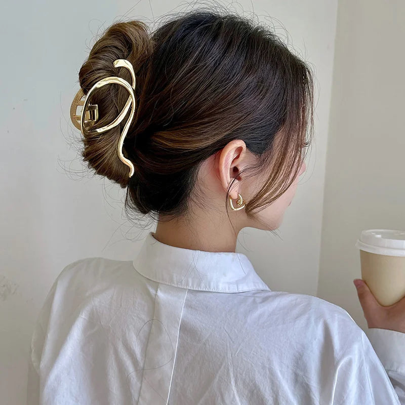Gold S-Shaped Metal Hair Claw