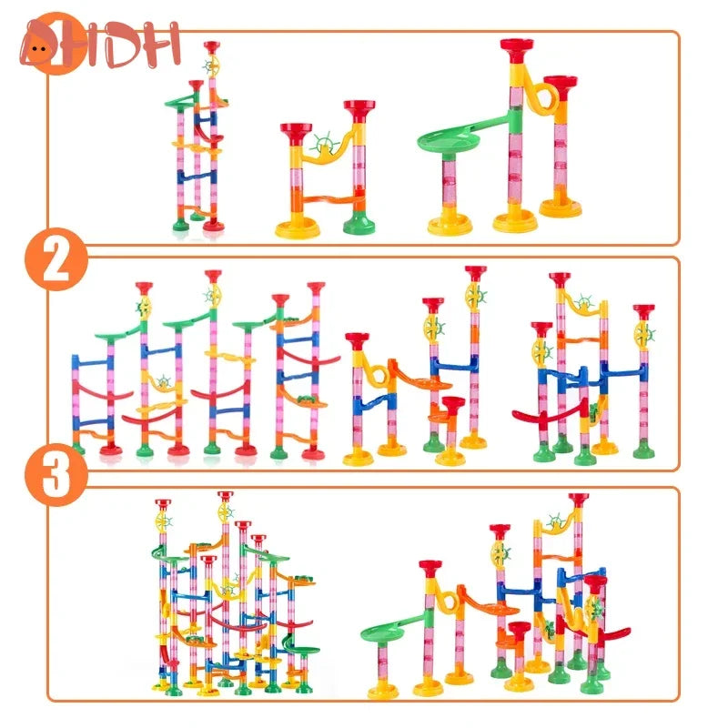 DIY Marble Run Building Blocks Set