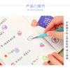 A hand uses a fine-tipped tool to apply colored glue or paint onto a paper, demonstrating macaron color craft tweezers for sc