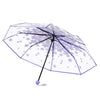 Clear Bloom Folding Umbrella with Floral Print