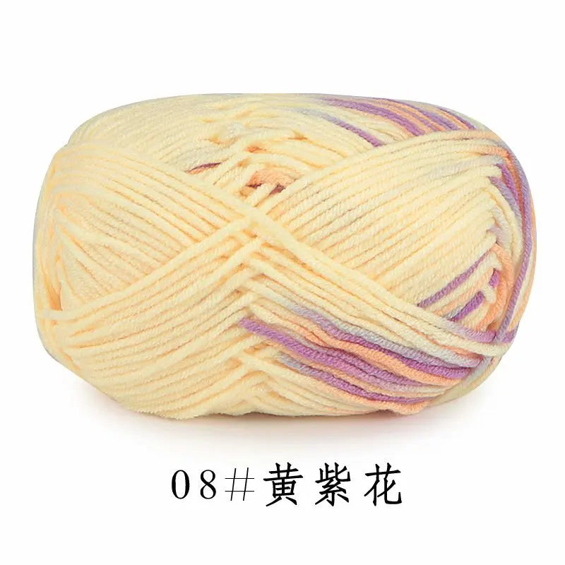 Section-Dyed Milk Cotton Yarn for Knitting and Crochet