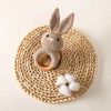 Handmade Crochet Bunny Rattle with Wooden Teether for Babies