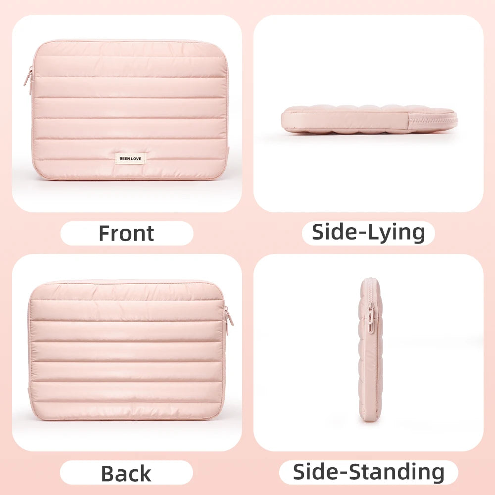 Soft Puffy Laptop Sleeve with Plush Padding