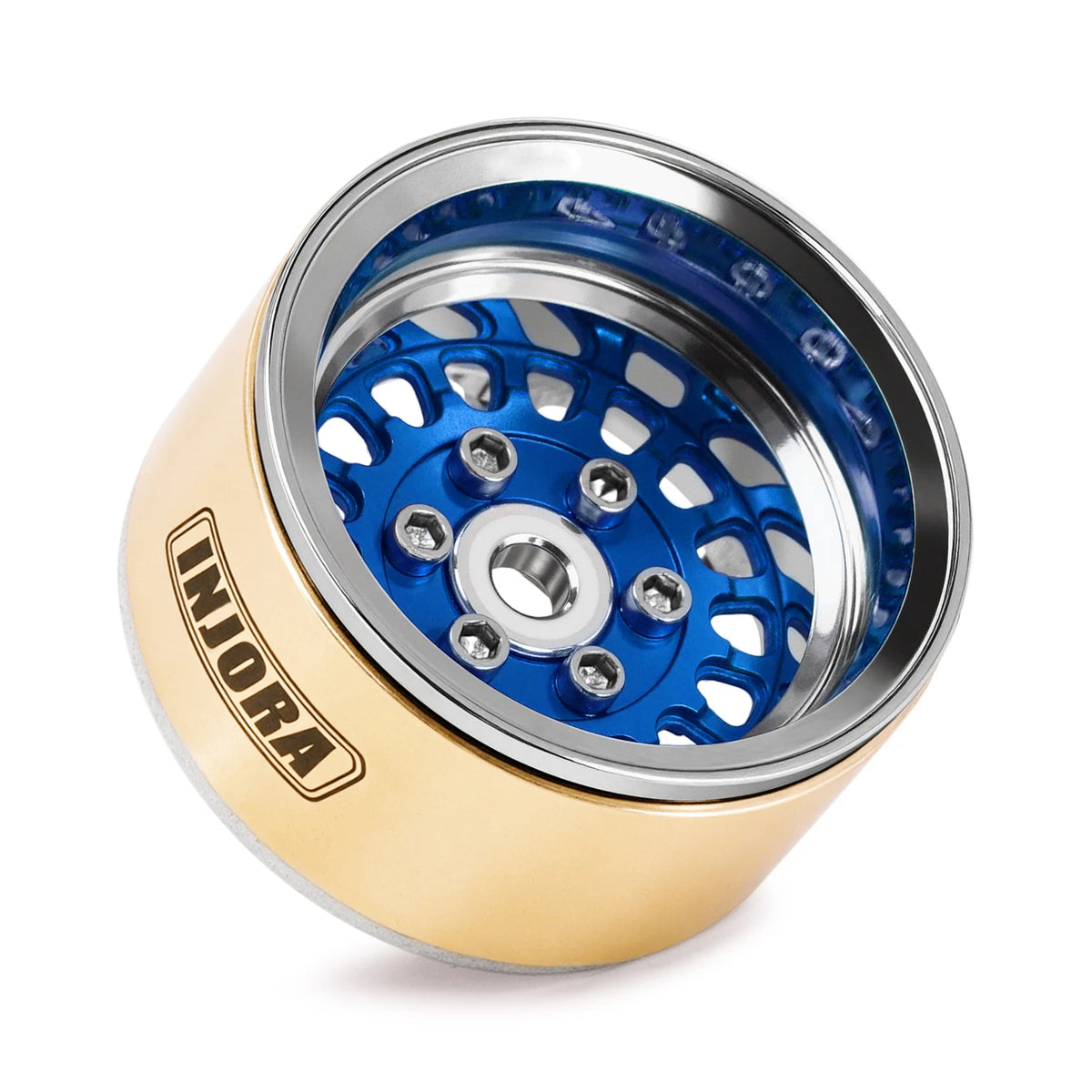 INJORA 1.0" Modular Beadlock Wheels for 1/18 1/24 RC Crawlers - Brass & Aluminum