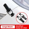 Large black modified body kit clips for car windows and body parts