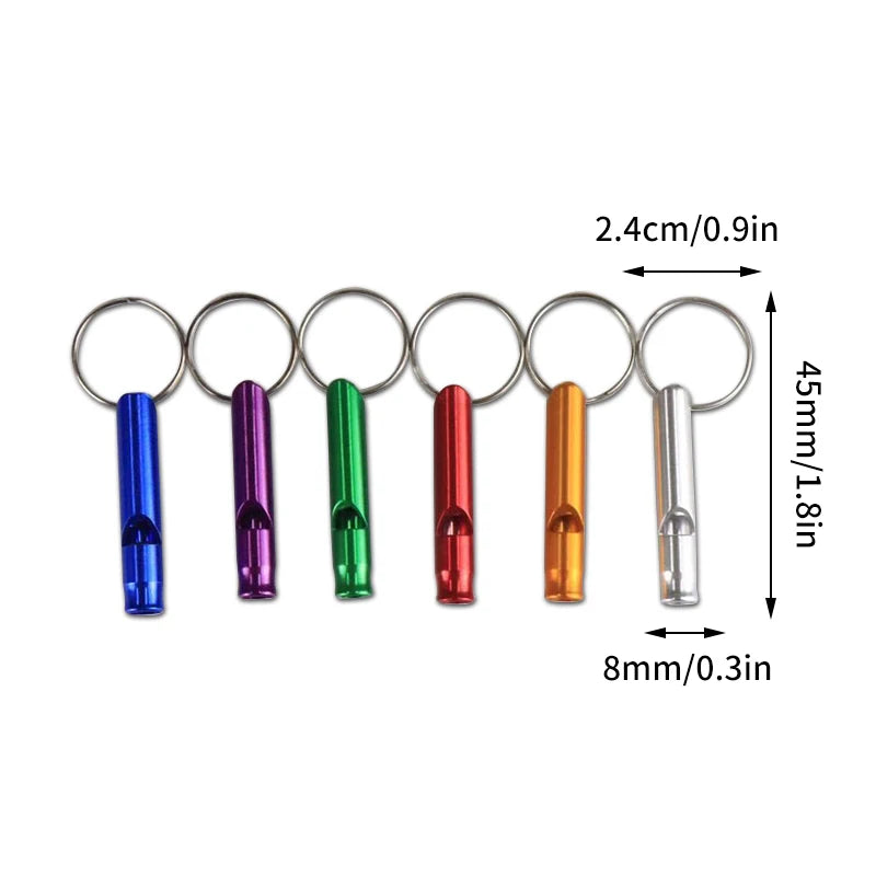 Compact Aluminum Survival Whistle Keychain