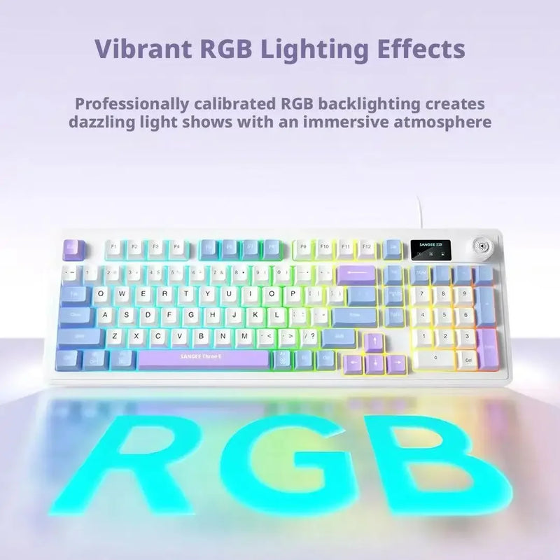 Compact 98-Key Wired Keyboard with RGB Lighting