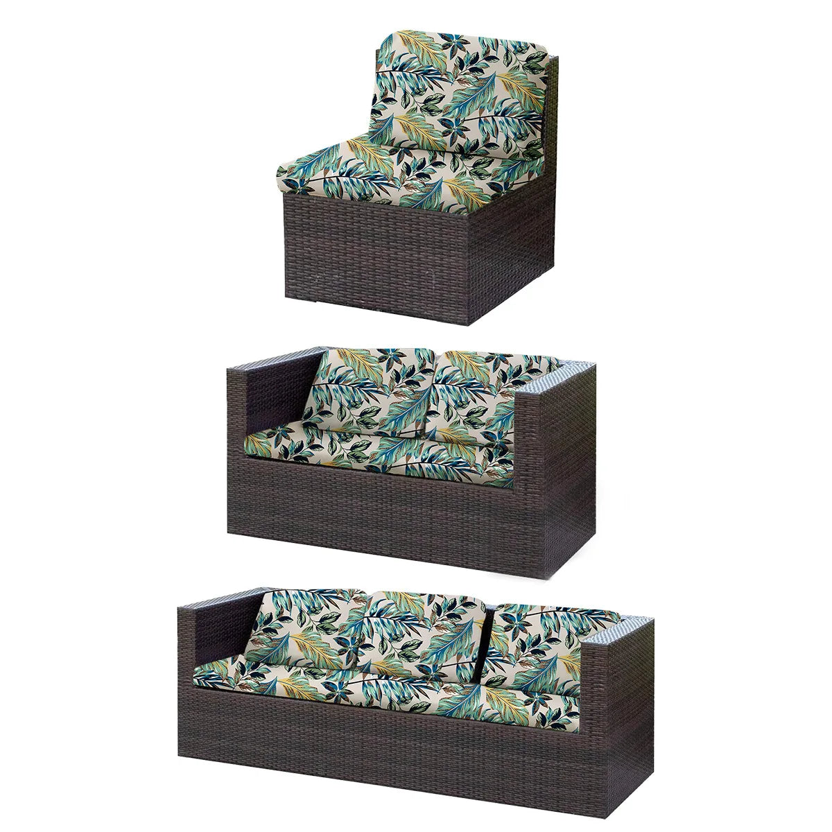 Waterproof Stretch Outdoor Sofa Cover with Tropical Leaf Print