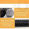 Close-up view of black rubber motorcycle handlebar grips with a textured surface for comfort and grip.