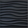 A close-up view of dark gray, undulating 3D diamond wall panels.