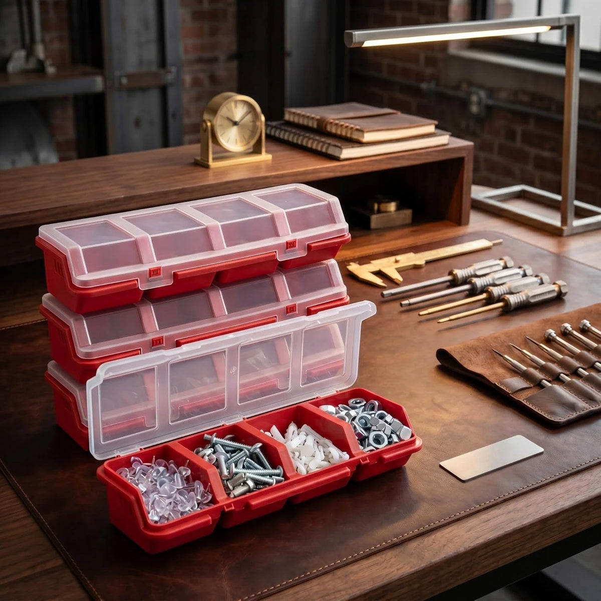 Multi-Compartment Storage Box for Small Parts and Crafts