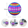 A glowing, spherical magic flying ball with colorful LED lights shown from multiple angles.