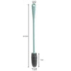 A light blue silicone bottle brush with a long handle and a bristled cleaning head.