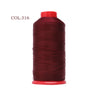 A spool of deep red maroon heavy-duty nylon bonded thread labeled COL.316.
