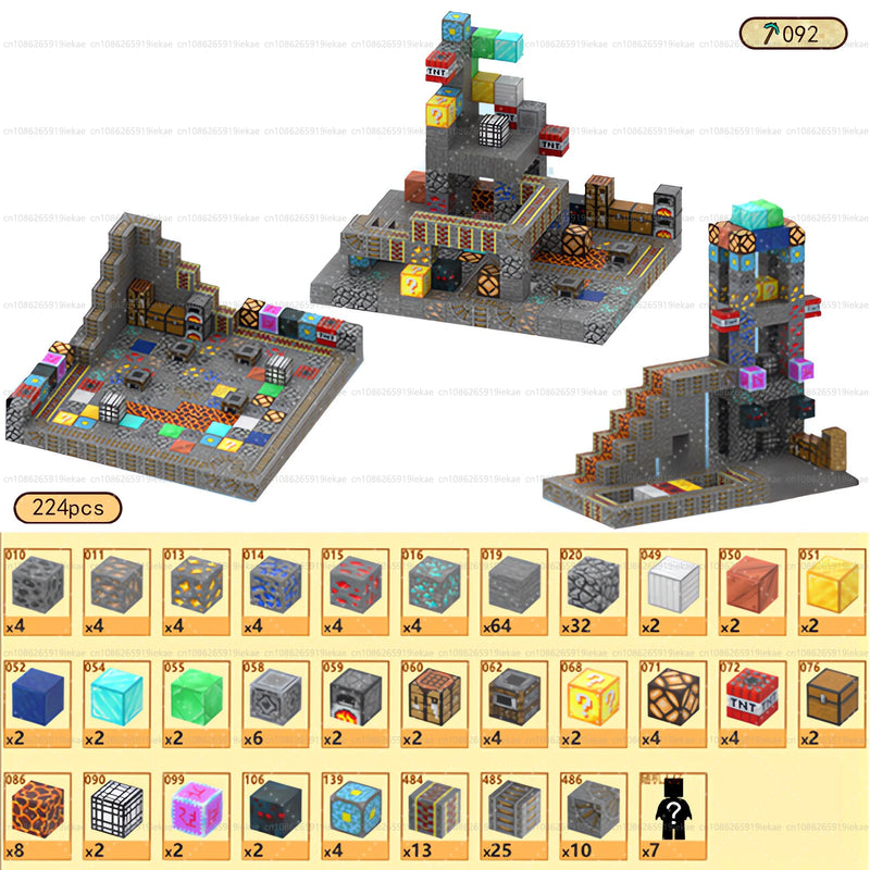 Magnetic Building Blocks Mine World Cube Set