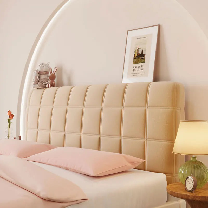 Stretch Velvet Headboard Cover - Queen Size, Dustproof & Slip-on Design