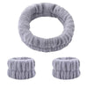 Gray absorbent microfiber wrist washing bands or face-saving cuffs
