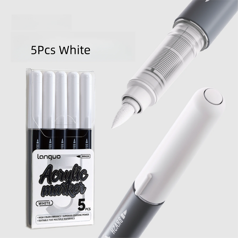 Acrylic Paint Pens - 5 Pack Permanent Markers for Rock, Glass & Metal