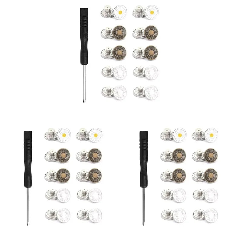 Jeans Button Repair Kit with Tool (17mm)