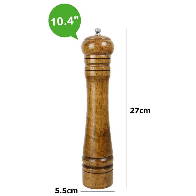 Wooden Pepper Mill with Adjustable Coarseness