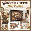 Wooden US Travel Map Puzzle Wall Art