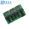 A green circuit board featuring an 88.8 display and various electronic components for a digital clock DIY soldering kit.