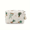 A cream-colored baby diaper caddy organizer with a repeating cactus print pattern.