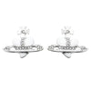 Rhinestone Heart & Saturn Pendant Jewelry Set