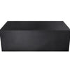 A rectangular, black weatherproof patio furniture cover.