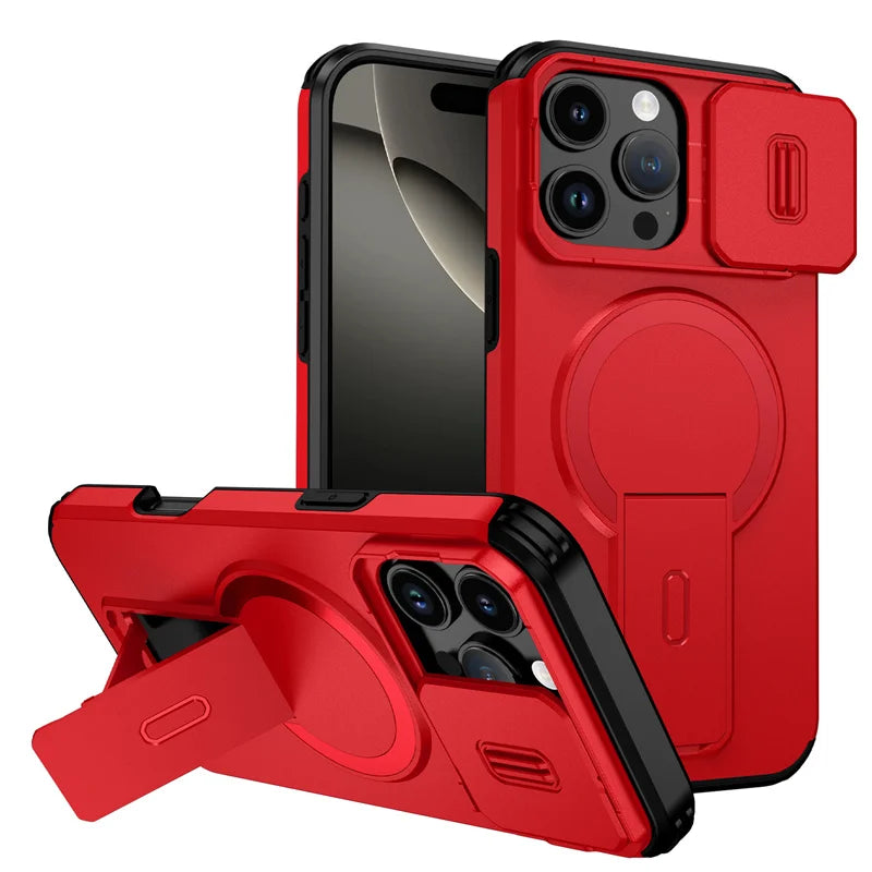 Funda para Teléfono con Soporte Magnético y Protección de Lente