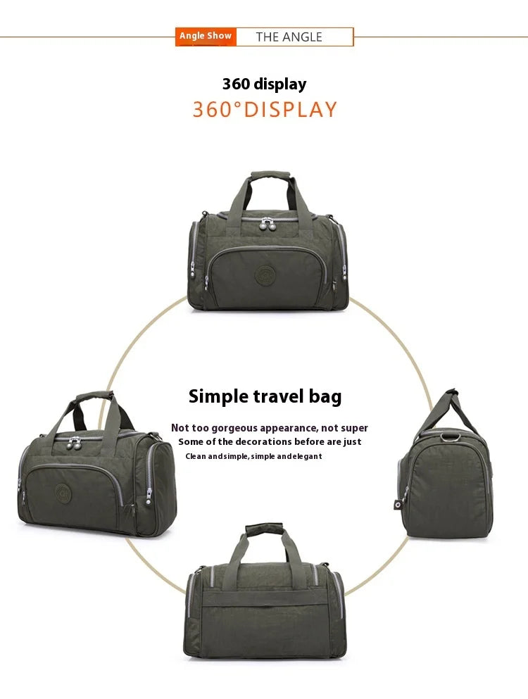 Lightweight Nylon Travel Duffle Bag for Women