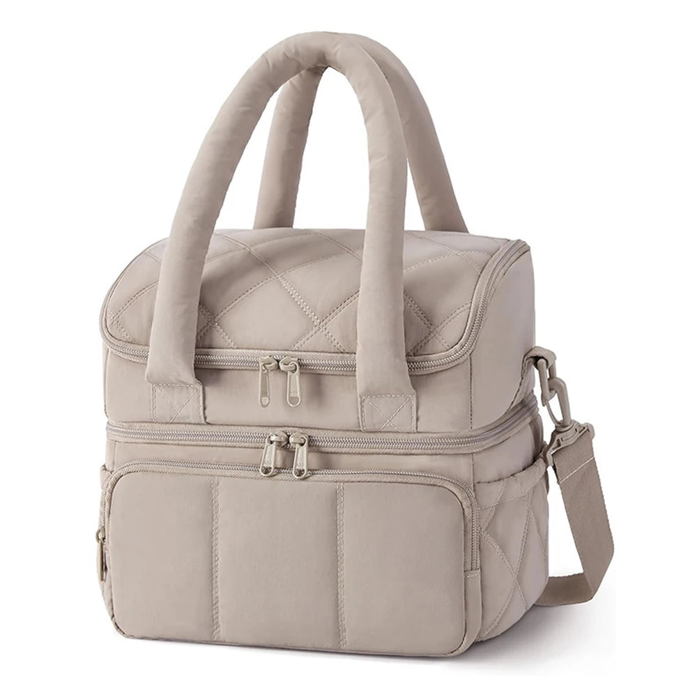 Quilted Insulated Lunch Bag with Handles