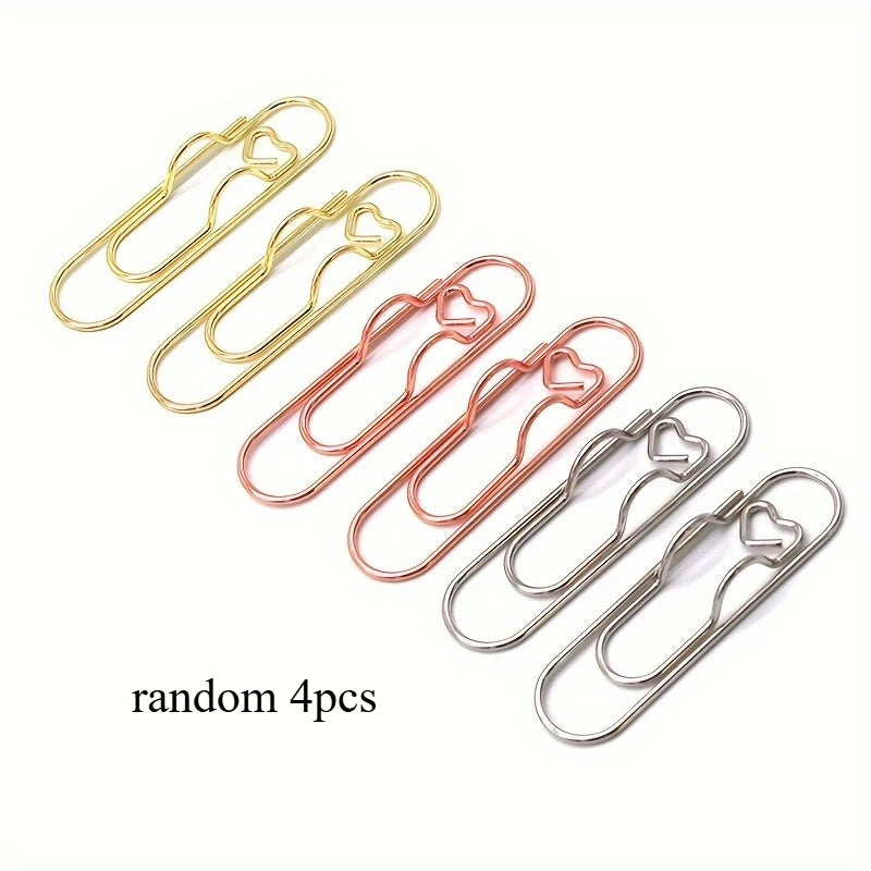 Multifunctional Love Pen Clips for Notebooks and Stationery (Set of 4)