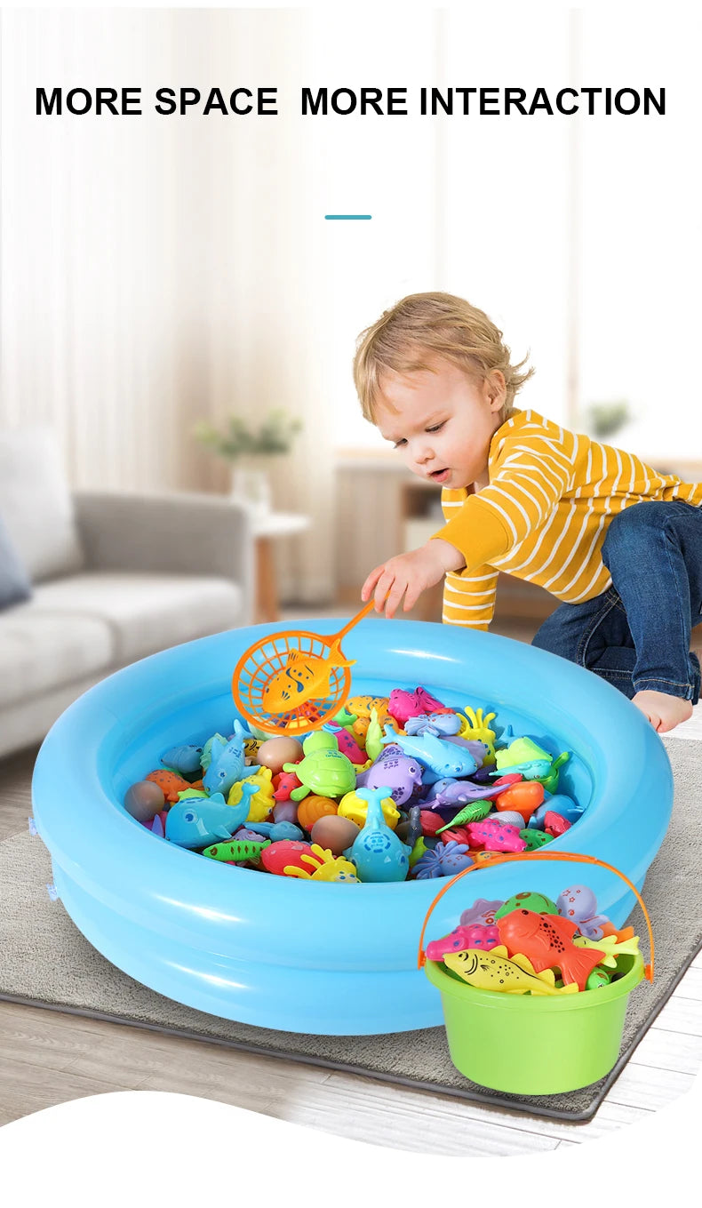 Magnetic Fishing Game Set with Inflatable Pool