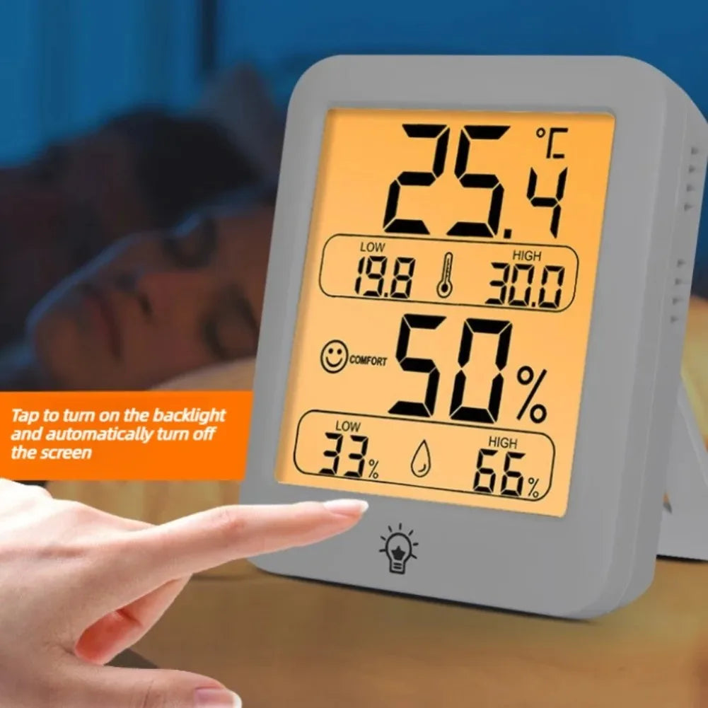 Digital Temperature and Humidity Monitor with Clock and Backlight