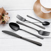 Juego de Cubiertos Elegante de Acero Inoxidable Negro