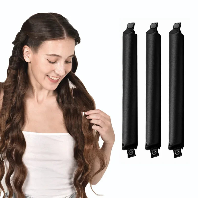 Heatless Satin Hair Curlers for Overnight Styling