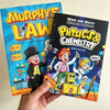A set of two comic books titled Murphy's Law and Physics & Chemistry by Doris Walton
