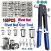 150-Piece Rivet Nut Kit with Gun and Mandrels